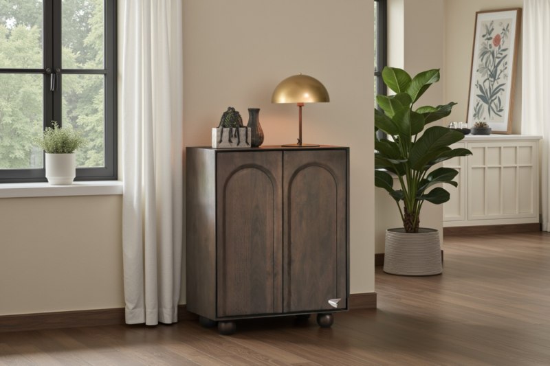 Gallery Direct Arc Walnut Mango Wood Cupboard Gallery Direct Arc Walnut Mango Wood Cupboard