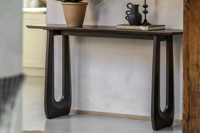 Gallery Direct Arc Walnut Mango Wood Arc Console Table Gallery Direct Arc Walnut Mango Wood Arc Console Table