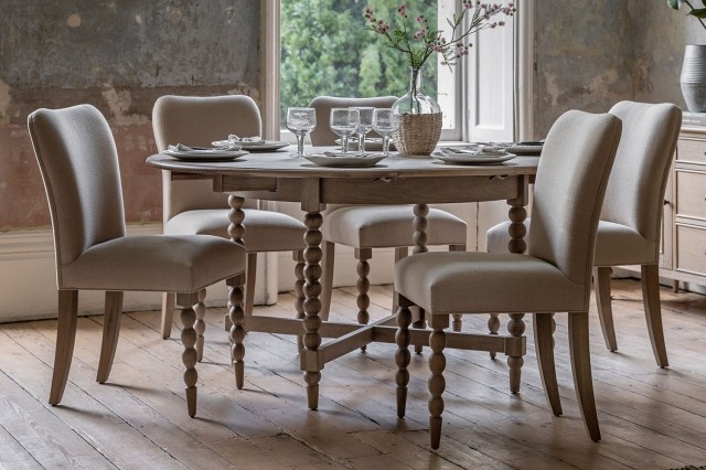 Gallery Direct Artisan Limewash Oak Extending Round Dining Table Set & 6 Chairs Gallery Direct Artisan Limewash Oak Extending Round Dining Table Set & 6 Chairs