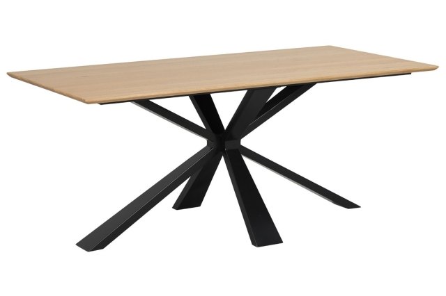 Heron Industrial Oak 180cm Fixed Top Dining Table with Metal Base Heron Industrial Oak 180cm Fixed Top Dining Table with Metal Base