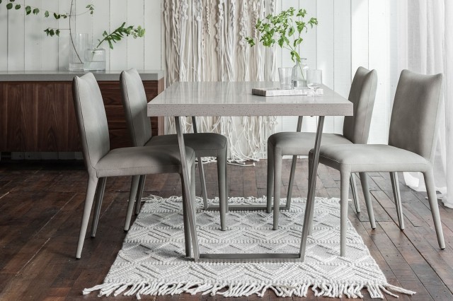 Petra Industrial 200cm Dining Table Set & 4 Lucas Misty Grey Chairs Petra Industrial 200cm Dining Table Set & 4 Lucas Misty Grey Chairs
