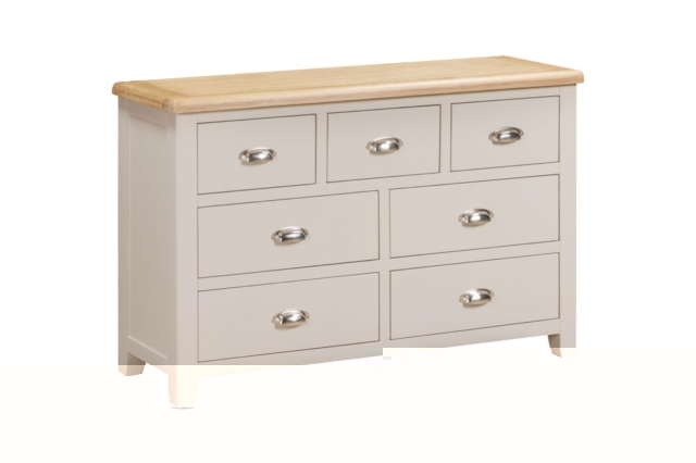 Windermere Painted Oyster Grey Oak 3 over 4 Chest of Drawers Windermere Painted Oyster Grey Oak 3 over 4 Chest of Drawers