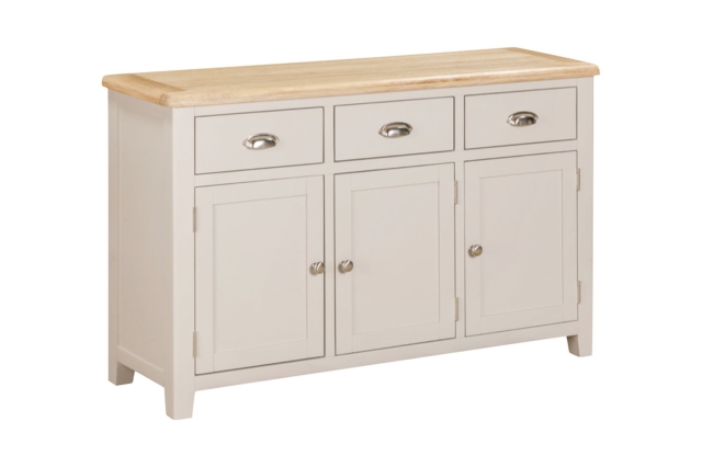 Windermere Painted Oyster Grey Oak 3 Door Sideboard Windermere Painted Oyster Grey Oak 3 Door Sideboard