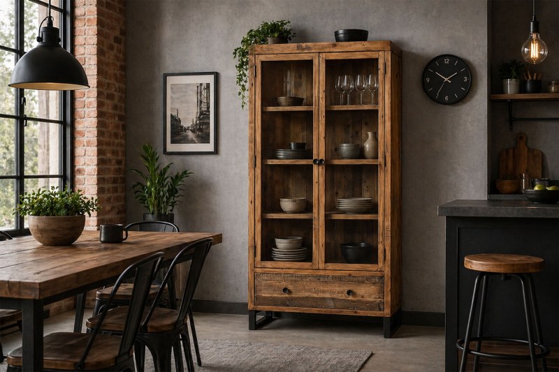 Nixon Reclaimed Wood Display Cabinet Nixon Reclaimed Wood Display Cabinet