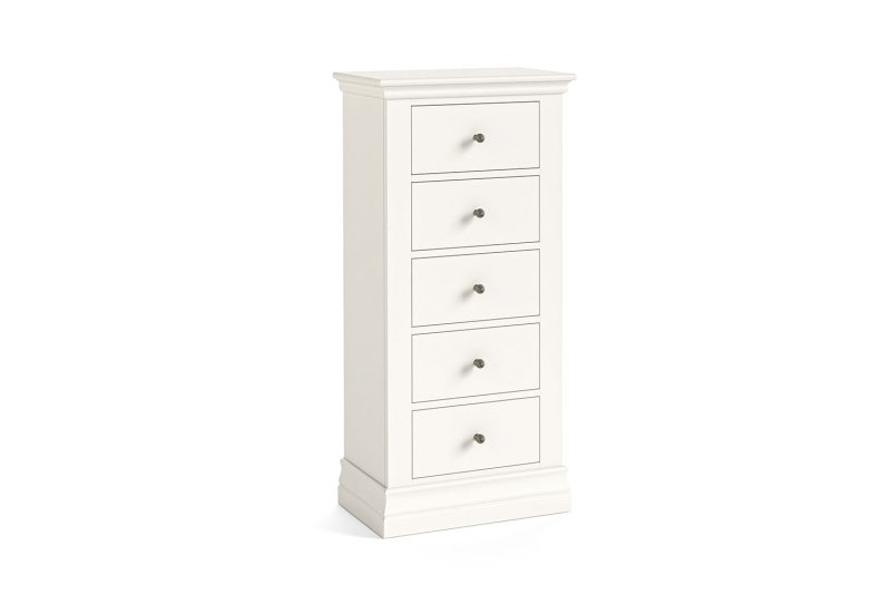Burgundy Painted Coconut Milk Tall Chest of 5 Drawers Burgundy Painted Coconut Milk Tall Chest of 5 Drawers