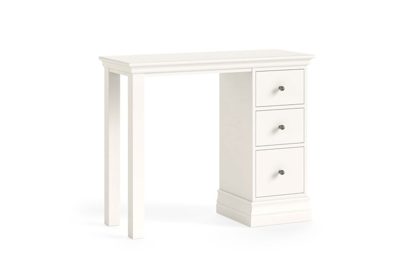 Burgundy Painted Coconut Milk Single Pedestal Dressing Table Burgundy Painted Coconut Milk Single Pedestal Dressing Table