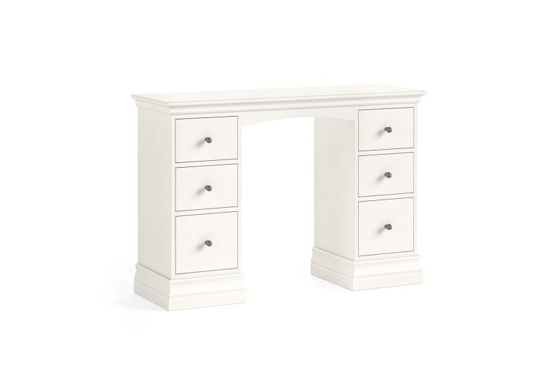 Burgundy Painted Coconut Milk Double Pedestal Dressing Table Burgundy Painted Coconut Milk Double Pedestal Dressing Table