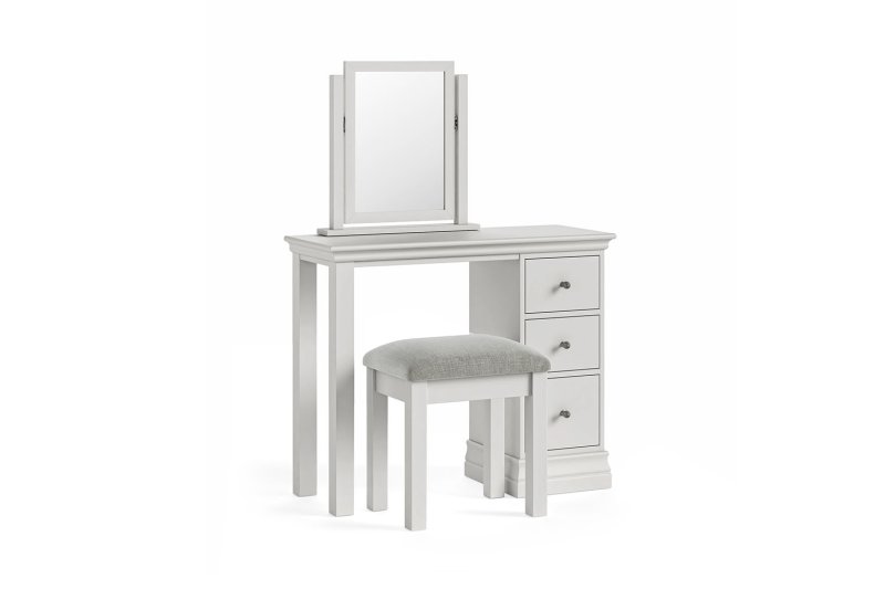 Burgundy Painted Light Grey Single Pedestal Dressing Table Burgundy Painted Light Grey Single Pedestal Dressing Table
