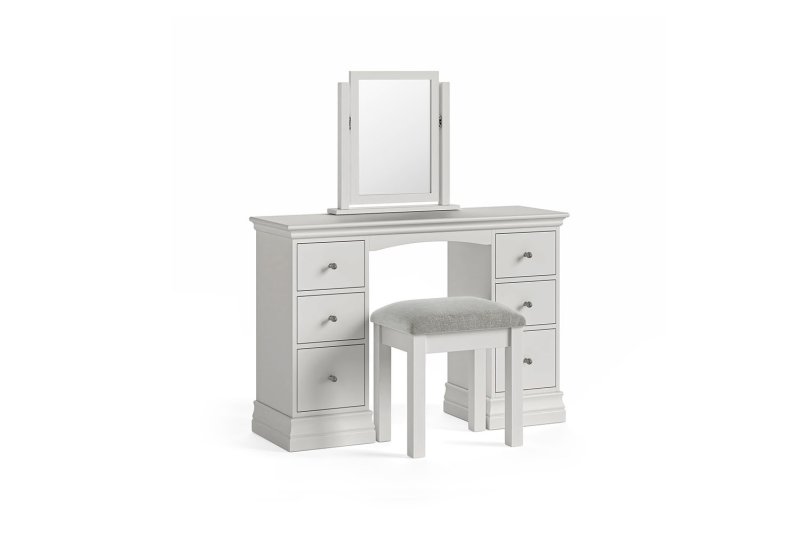 Burgundy Painted Light Grey Double Pedestal Dressing Table Burgundy Painted Light Grey Double Pedestal Dressing Table