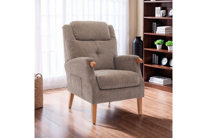 GFA Isla Fireside Chair in Mink Fabric GFA Isla Fireside Chair in Mink Fabric