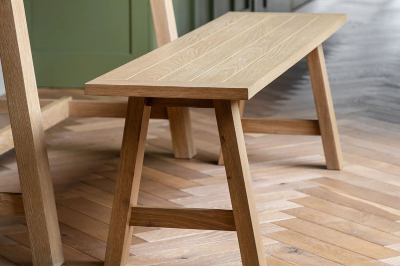 Gallery Direct Eton Natural Trestle Dining Bench Gallery Direct Eton Natural Trestle Dining Bench