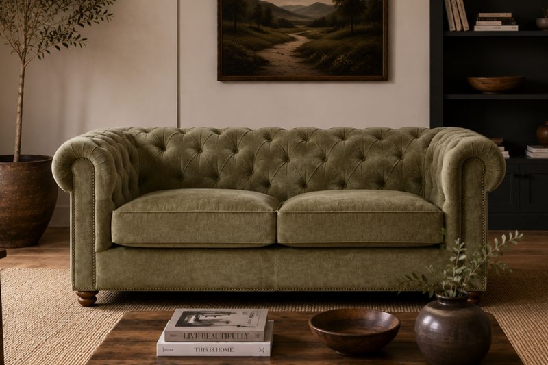 Buckland Chesterfield 2 Seater Sofa with Buttoned Back Buckland Chesterfield 2 Seater Sofa with Buttoned Back