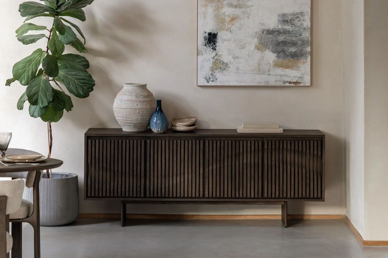 Gallery Direct Onda Walnut 4 Door Sideboard Gallery Direct Onda Walnut 4 Door Sideboard