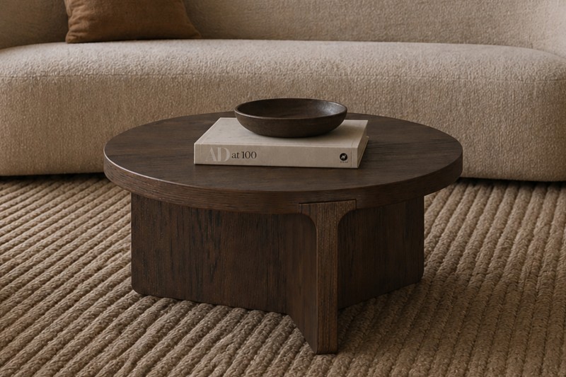 California Dark Oak Round Coffee Table California Dark Oak Round Coffee Table
