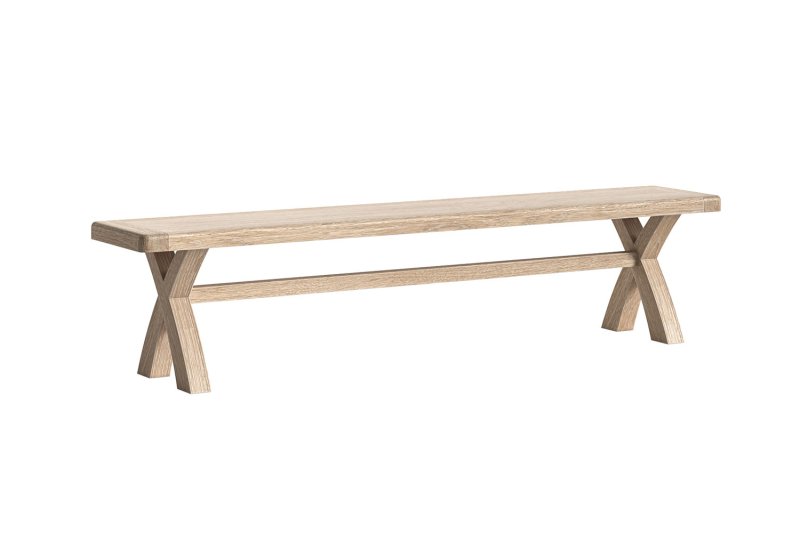 Normandy White Wash Cross Leg Diining Bench Normandy White Wash Cross Leg Diining Bench