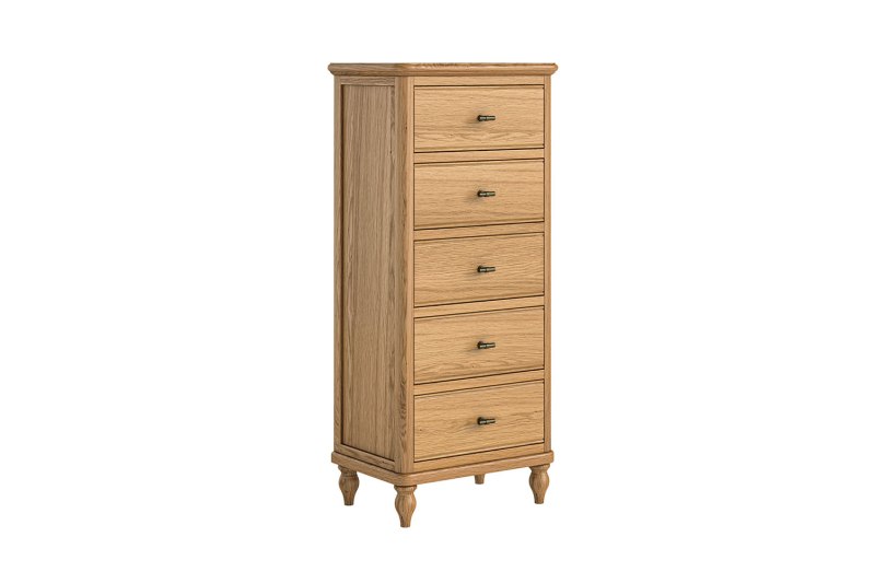 Verona Oak Narrow Tallboy Chest of Drawers Verona Oak Narrow Tallboy Chest of Drawers