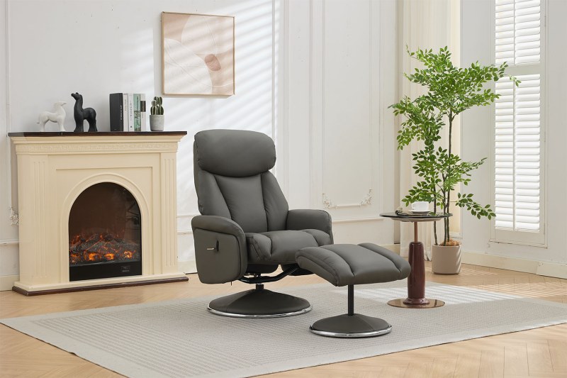 Sahara Full Leather & Fabric Swivel Chair & Stool Sahara Full Leather & Fabric Swivel Chair & Stool