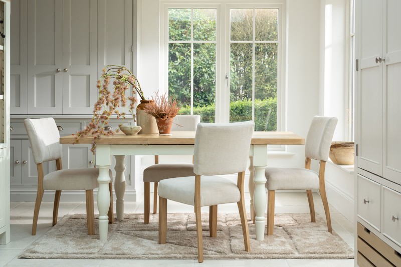 Burford Painted Oak 130-180cm Ext Dining Table Burford Painted Oak 130-180cm Ext Dining Table