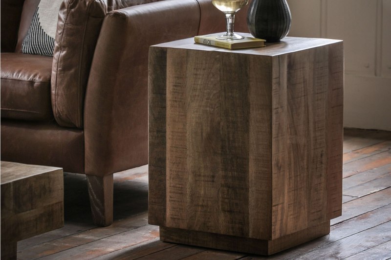 Gallery Direct Iowa Side Table Natural 400x400x550mm Gallery Direct Iowa Side Table Natural 400x400x550mm