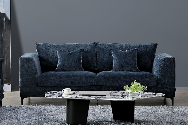 Lenox 2 Seater Sofa in Aegean Blue Velvet Lenox 2 Seater Sofa in Aegean Blue Velvet