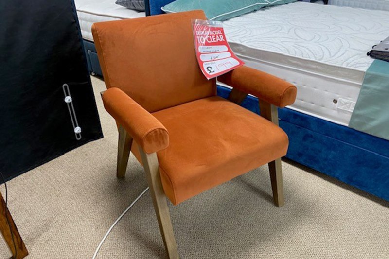 Ex-Display St Austell - Leoni Orange Accent Chair Ex-Display St Austell - Leoni Orange Accent Chair