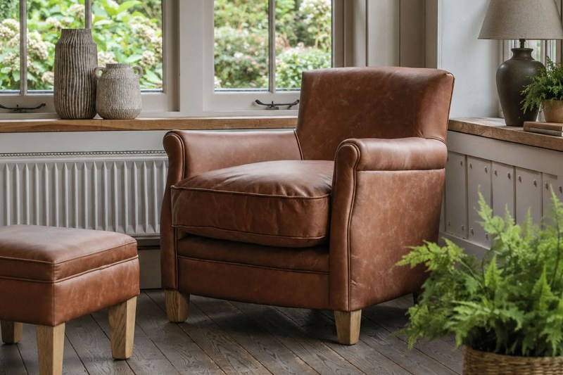Gallery Direct Mr. Paddington Chair in Vintage Brown Leather Gallery Direct Mr. Paddington Chair in Vintage Brown Leather