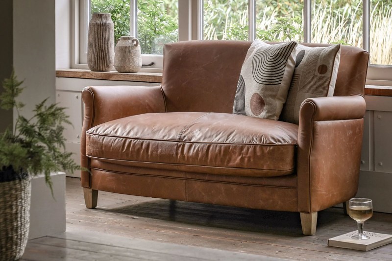 Gallery Direct Mr. Paddington Sofa in Vintage Brown Leather Gallery Direct Mr. Paddington Sofa in Vintage Brown Leather