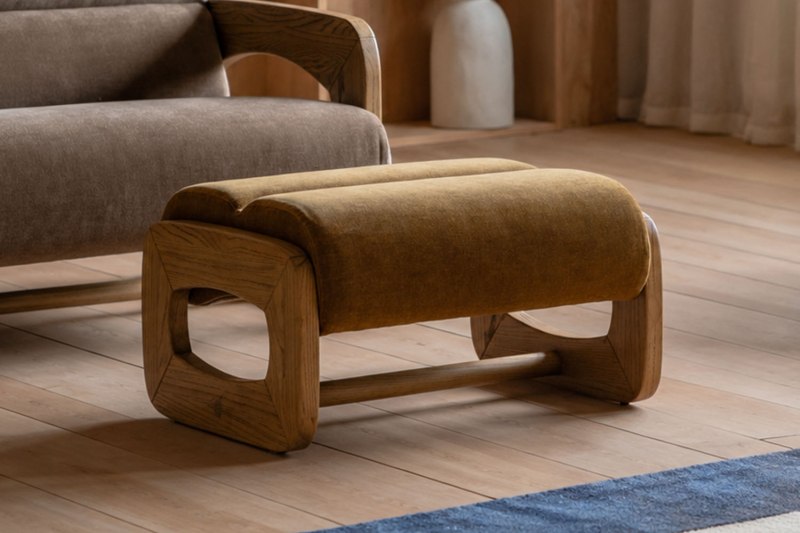 Gallery Direct Marco Footstool in Verona Golden Gallery Direct Marco Footstool in Verona Golden