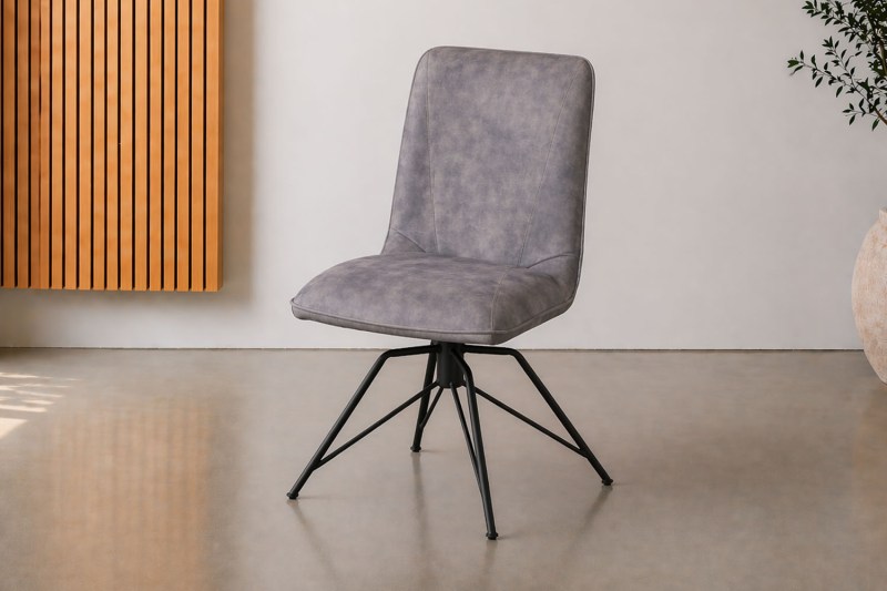 Lola Swivel Velvet Grey Dining Chair (Pair) Lola Swivel Velvet Grey Dining Chair (Pair)