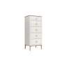 Vida Living Marlow Tall Chest of 5 Drawers in Cashmere Oak and Taupe
