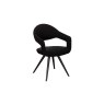 Jasmine Boucle Fabric Black Dining Chair (Pair)