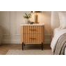Reed Mango Wood & Marble 2 Drawer Bedside Table