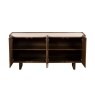 Ida Walnut Finish Wide Sideboard with Travertine Stone Top Ida Walnut Finish Wide Sideboard with Travertine Stone Top