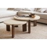 Ida Large Nesting Coffee Table with Travertine Stone Top