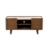 Ida Walnut Finish TV Unit with Travertine Stone Top Ida Walnut Finish TV Unit with Travertine Stone Top