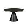 Sintered Stone Rounded 85-135cm Twist Extending Dining Table in Black