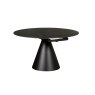 Sintered Stone Rounded 85-135cm Twist Extending Dining Table in Black