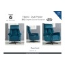 Evo Soft Touch Fabric 360 Swivel Dual Motor Electric Recliner Chair in Ocean Blue Evo Soft Touch Fabric 360 Swivel Dual Motor Electric Recliner Chair in Ocean Blue