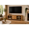 Devon 100% Solid Oak Large TV Unit with Glass Doors
