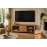 Devon 100% Solid Oak Large TV Unit with Glass Doors