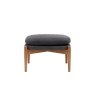 Gallery Direct Datsun Antique Ebony Leather Footstool