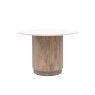 Gallery Direct Marmo Mango Wood Round Dining Table Set with Marble Top & x4 Aveley Chairs Gallery Direct Marmo Mango Wood Round Dining Table Set with Marble Top & x4 Aveley Chairs