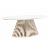 Gallery Direct Soho Mango Wood Oval Dining Table Set with Marble Top & 6 Aveley Chairs Gallery Direct Soho Mango Wood Oval Dining Table Set with Marble Top & 6 Aveley Chairs