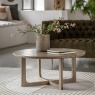 Gallery Direct Craft Smoked Oak Round Coffee Table Gallery Direct Craft Smoked Oak Round Coffee Table