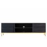 Gallery Direct Ripple Mango Wood Black & Gold Media TV Unit Gallery Direct Ripple Mango Wood Black & Gold Media TV Unit