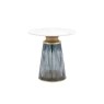 Gallery Direct Seville Blue Glass and Marble Top Side Table Gallery Direct Seville Blue Glass and Marble Top Side Table