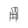 Gallery Direct Set of 2 Whitney Black Elm Wishbone Back Bar Stools with Woven Seat