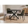 Sadie Industrial 110cm Round Dining Table in Smoke Finish