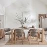 Arlo Natural Oak 140cm Dining Table with Travertine Ceramic Top Arlo Natural Oak 140cm Dining Table with Travertine Ceramic Top