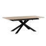 Jaxon 160-220cm Extending Dining Table with HPL Oak Finish Top & Black Metal Legs Jaxon 160-220cm Extending Dining Table with HPL Oak Finish Top & Black Metal Legs